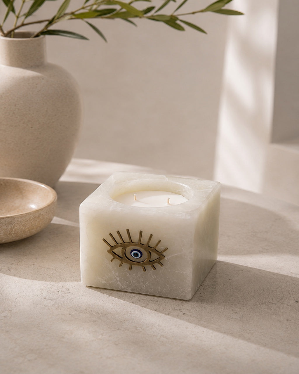 Evil Eye Doğal Mermer Mum